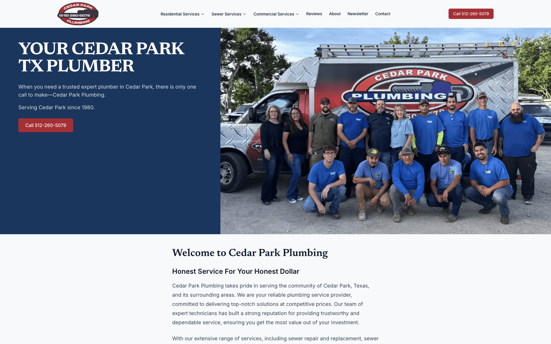 Cedar Park Plumbing website