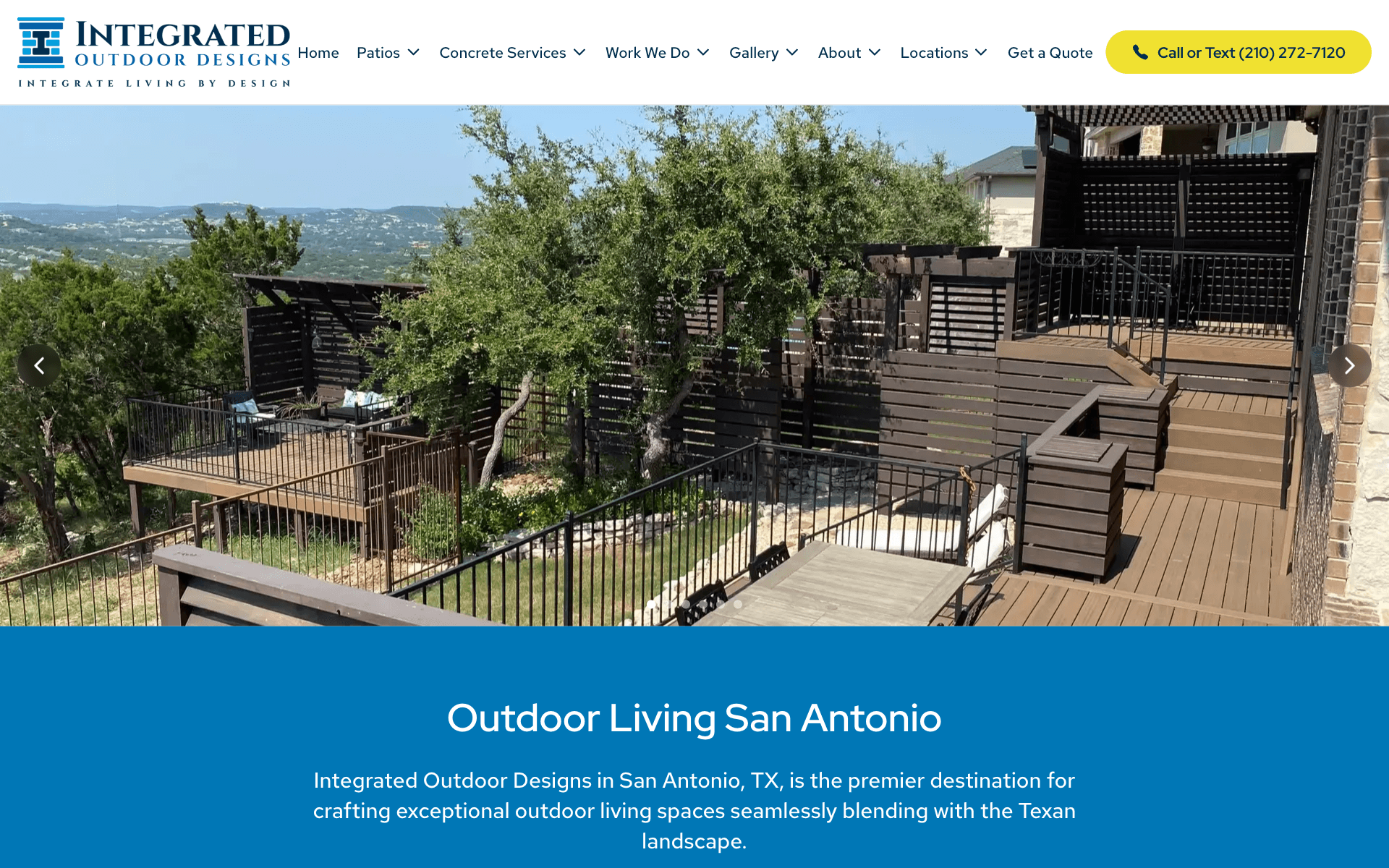 Integrated Outdoor Designs website